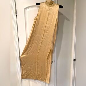 Zara light gold satin dress